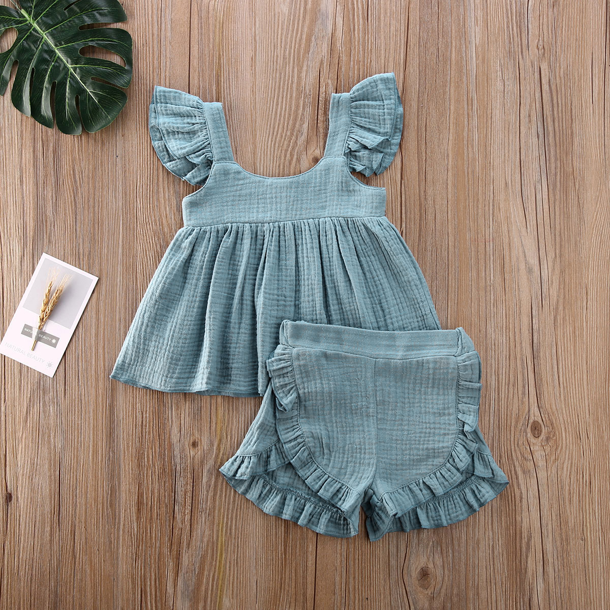 Vêtements d'été pour bébés, ensemble de 2 pièces pour bébés filles, en coton et en lin, chemise hauts haut et short en PP, tenue de soleil solide, tendance