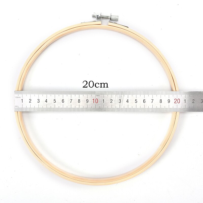 13-34cm mano DIY artesanía del hogar costura herramienta de costura aro de bastidor de madera círculo bordado máquina redonda bambú para punto de cruz: 4