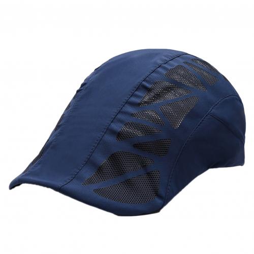 Mannen Baret Caps Mode Effen Kleur Toevallige Zomer Herfst Mesh Ademend Anti Zon Baret Outdoor Vissen Hoed Cap Ademend hoeden: Navy Blue