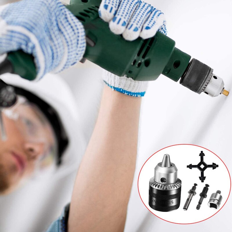 Drill Chucks Set 1.5-10mm Drill Chuck Adapter Tool Quick Change Adapter Electric Hammer Accessories