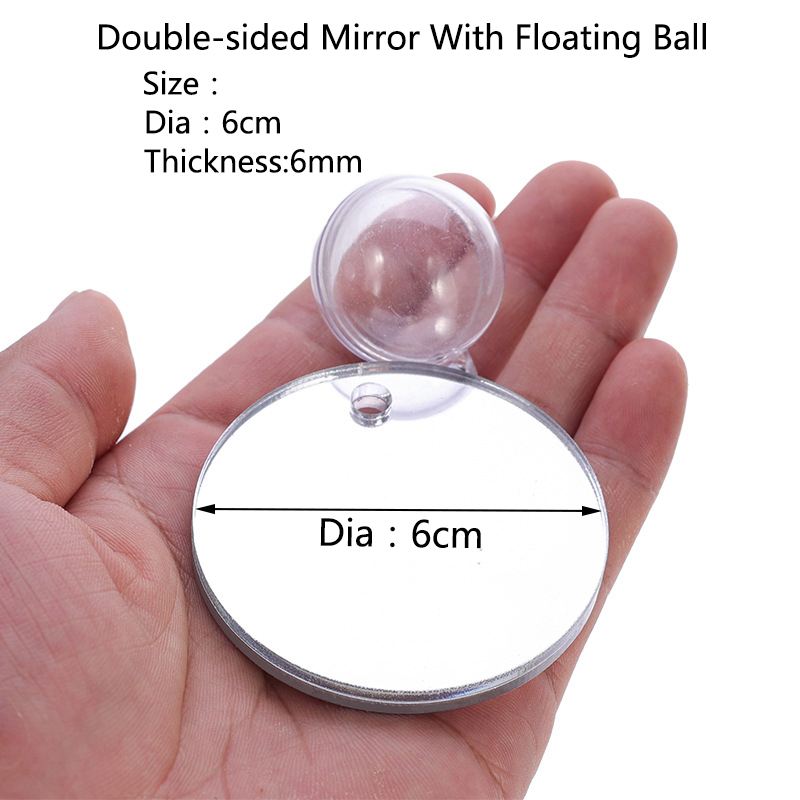 Akrylowe akwarium Betta lustro ryba czołg Pływające okrągłe lustro dla ryb Betta Flowerhorn Cichlid trening 4cm/5cm/6cm/7cm/8cm: żółty