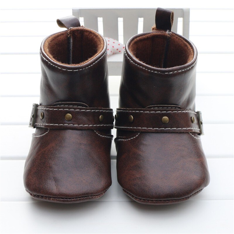 Baby Klassische Cowboy Stiefel PU Weichen Sohlen Baby Junge Mädchen Schuhe Kleinkind Stiefel Kleinkind Winter Neugeborenen Schuhe Erste Wanderer Zapatos bebe: Braun / 3