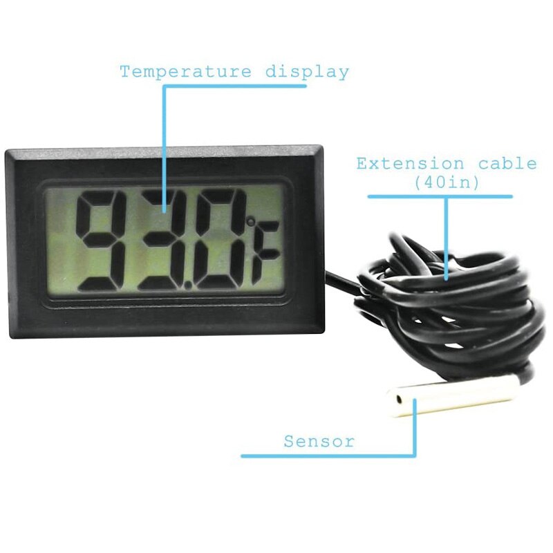 Mini Digital LCD Temperature Sensor Humidity Meter Thermometer Hygrometer Gauge Waterproof Fish Tank Temperature Measuring Tool
