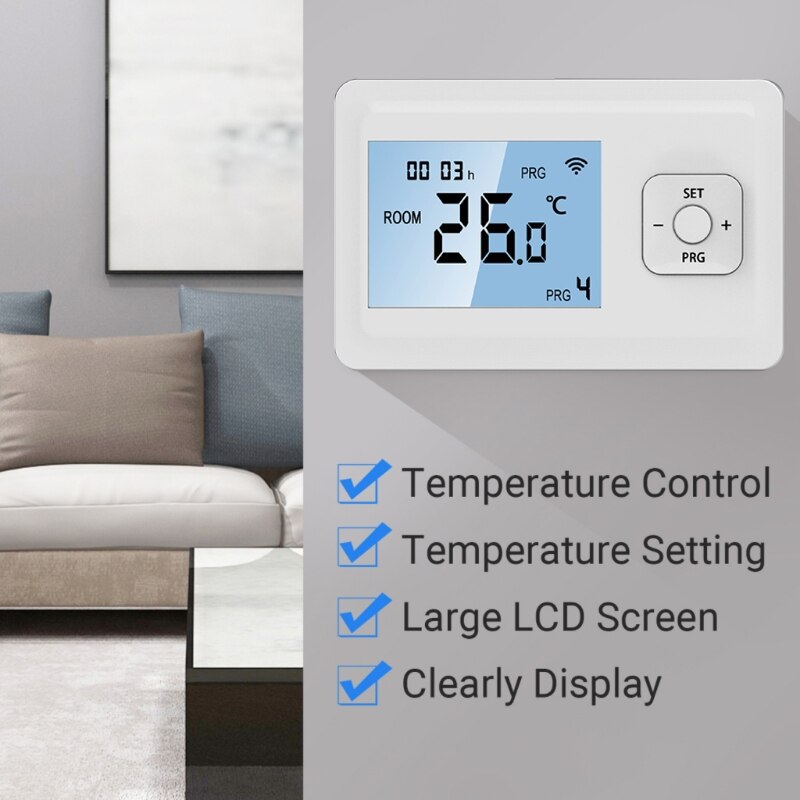 Digital Wifi Heating Thermostat Programmable Wall-mounted Wireless Controller