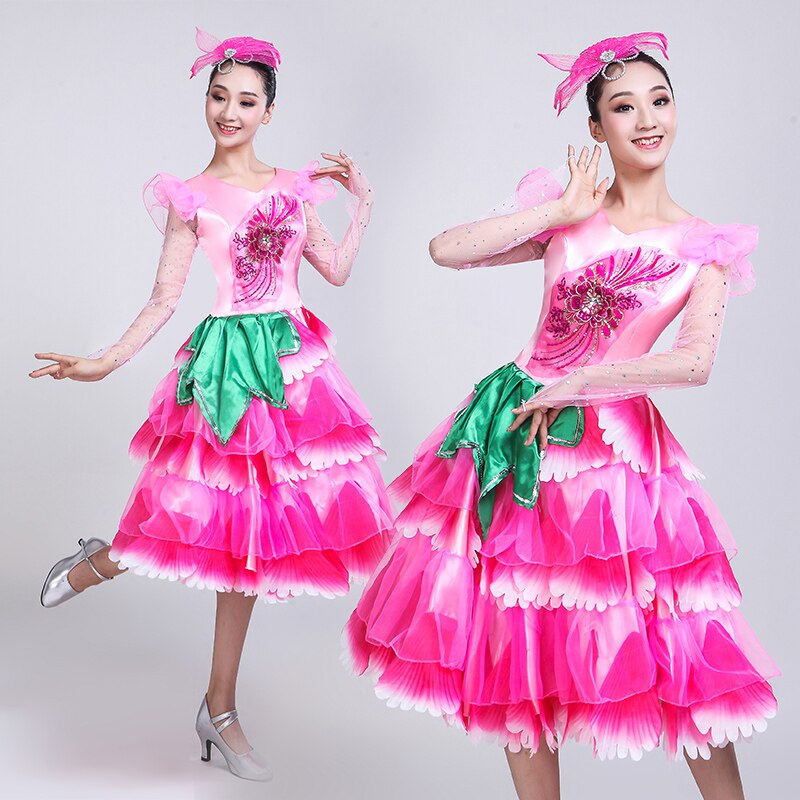 Spaanse Grote Swing Jurk Volwassen Vrouwelijke Chorus Prestaties Kostuum Gypsy Stierengevecht Dans Moderne Nationale Kostuum DL5730