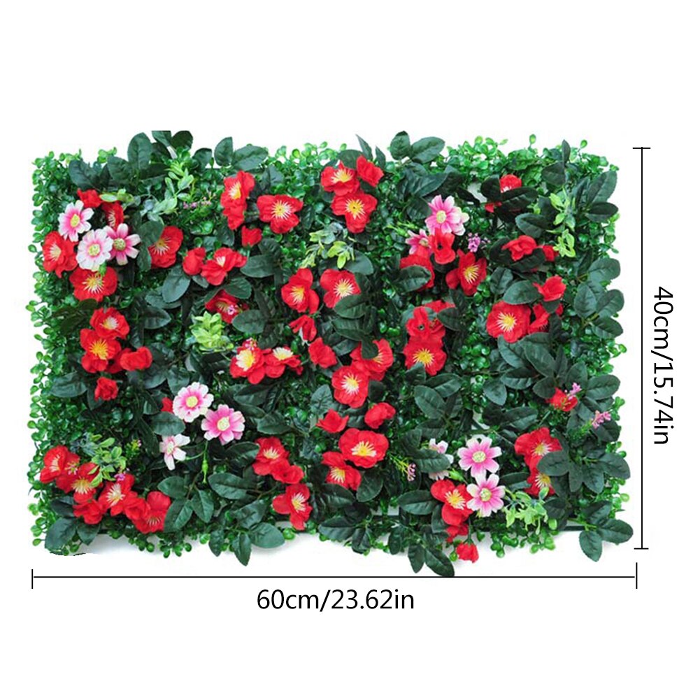 40x60CM Artificial Rose Fence Plant Hedge Panel UV Protected Privacy Fence Screen For Outdoor Backyard Garden Decoration Fence