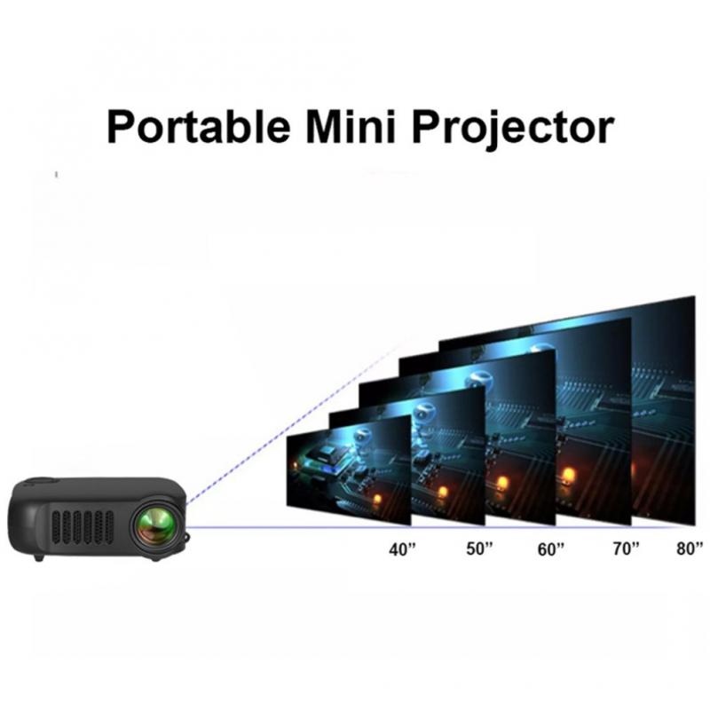 A2000 Mini Projector Built-in Speaker USB HDMI TF Video Full HD Portable Projector For Home Theater Movie Beamer Project
