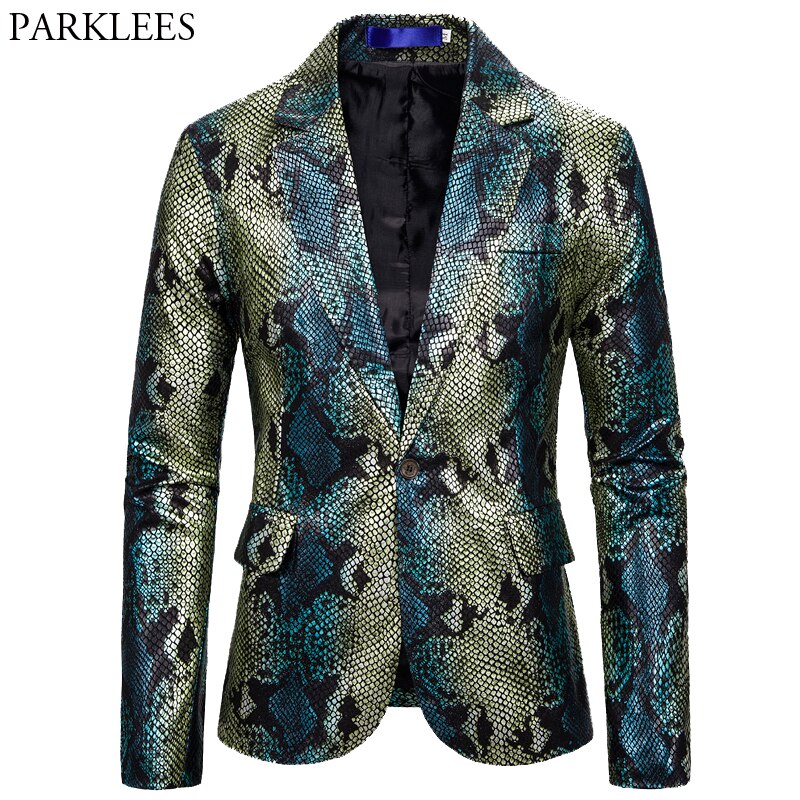 Hopeanvärinen kiiltävä miesten bleiseri kalansuomukuviolla miesten bleiseritakki tanssiaispuvut miesten lava-asut miesten puvuntakki bleiserit miehille