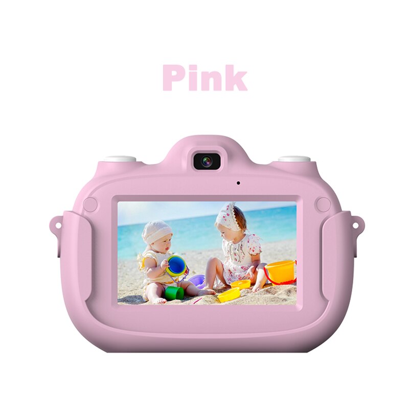 Digital Kids Camera 3Inch TouchScreen Dual Lens Cartoon Photography Birthday DQ: Pink