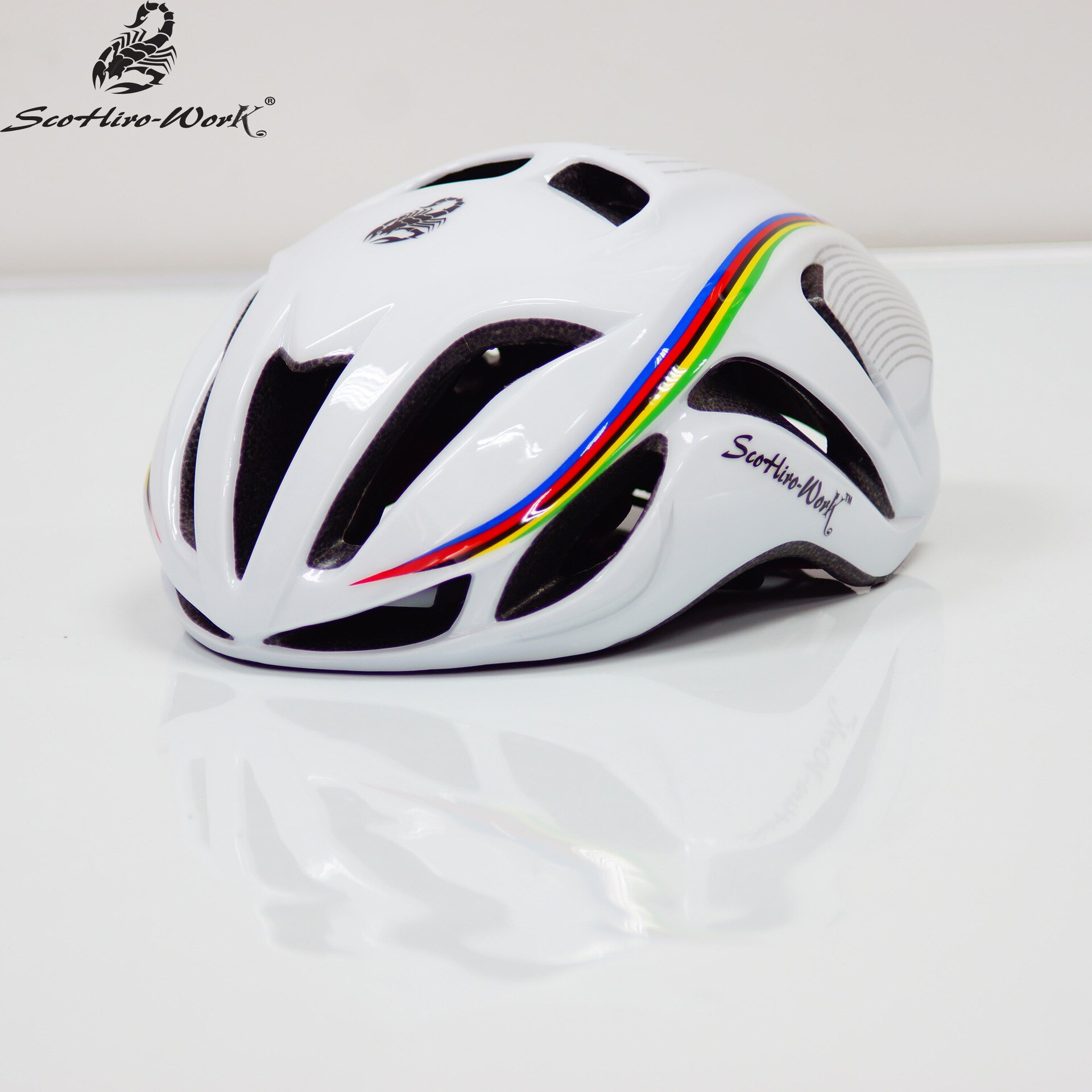 SCOHIRO WORK tt Triathlon caschi da ciclismo ultraleggero road racing bike protezione per adulti aero casco da bicicletta attrezzature donna uomo: color 8