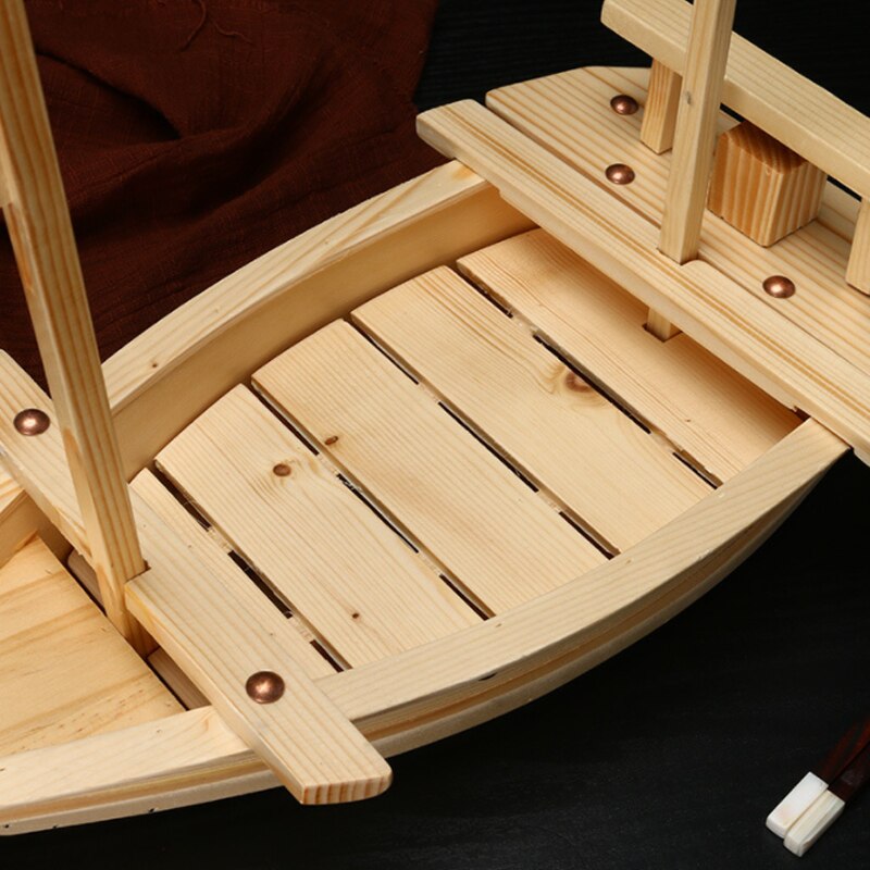 Barco de bambú para Sushi, plato de cocina japonesa y coreana Sashimi, vajilla de madera de bambú, utensilios de cocina ecológicos creativos