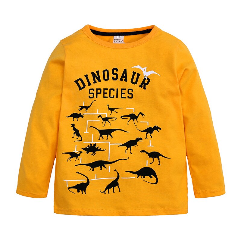 T-Shirt manches longues garçon | Vêtement de printemps et d'automne, avec motif de dinosaure, pour enfants de 2-13 ans: 7905 / 11