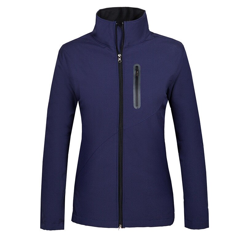 Vinter efterår vandafvisende åndbar softshell jakke kvinder vindjakke udendørs sport vandreture fleece liner chaquetas mujer: Flåde / Xxl