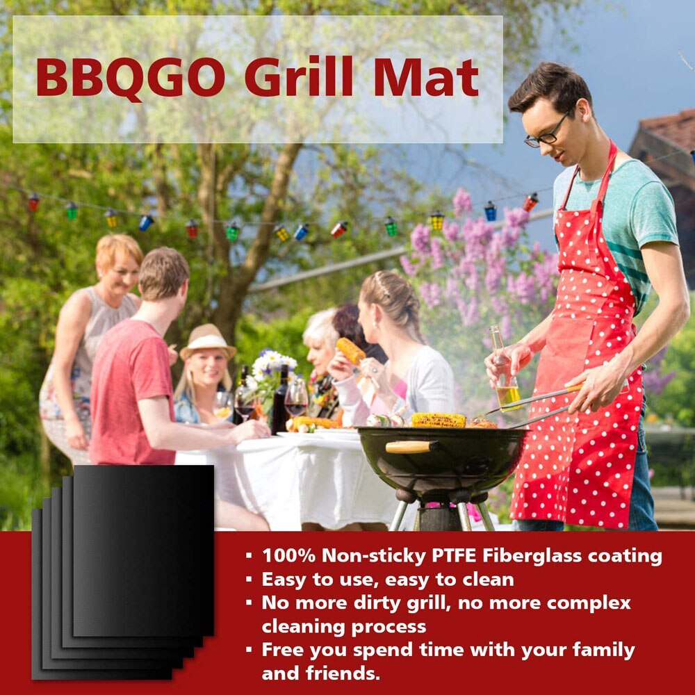 2/3/5Pcs 40X33Cm Bbq Grill Matten Non Stick Bakmat Herbruikbare Barbecue Pad hittebestendigheid Koken Plaat Grillen Accessoires