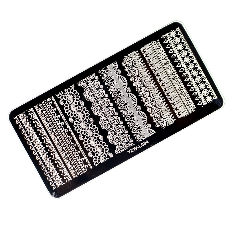 1PC Edelstahl Druck Nagel Stanzen Platten Manikübetreffend Blätter Ahorn Schablone Schimmel Weihnachten Schneeflocken Nagel Kunst DIY Dekorationen: YZW-L04