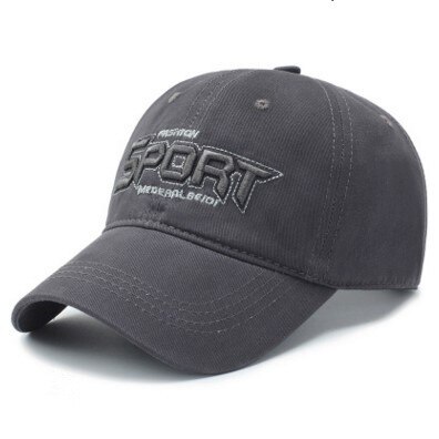 Xdanqinx mænds hat brev broderi baseball cap justerbar størrelse mærker sportscaps til mænd snapback cap fars bomuldshatte: Mørkegrå