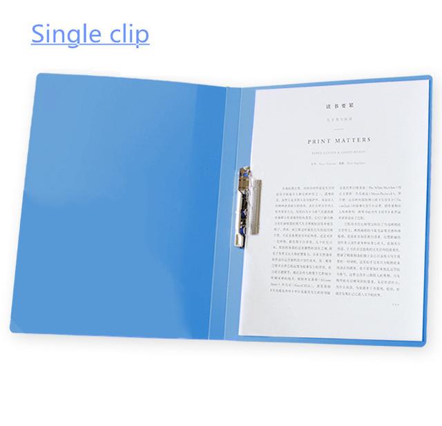 Tas Voor Documenten A4 Data Organizer Dagboek Bestandsmap Enkele-Dubbele Clip Hoge Capaciteit Leuke Kantoor Vergadering Briefpapier Opslag: Single clip-Blue