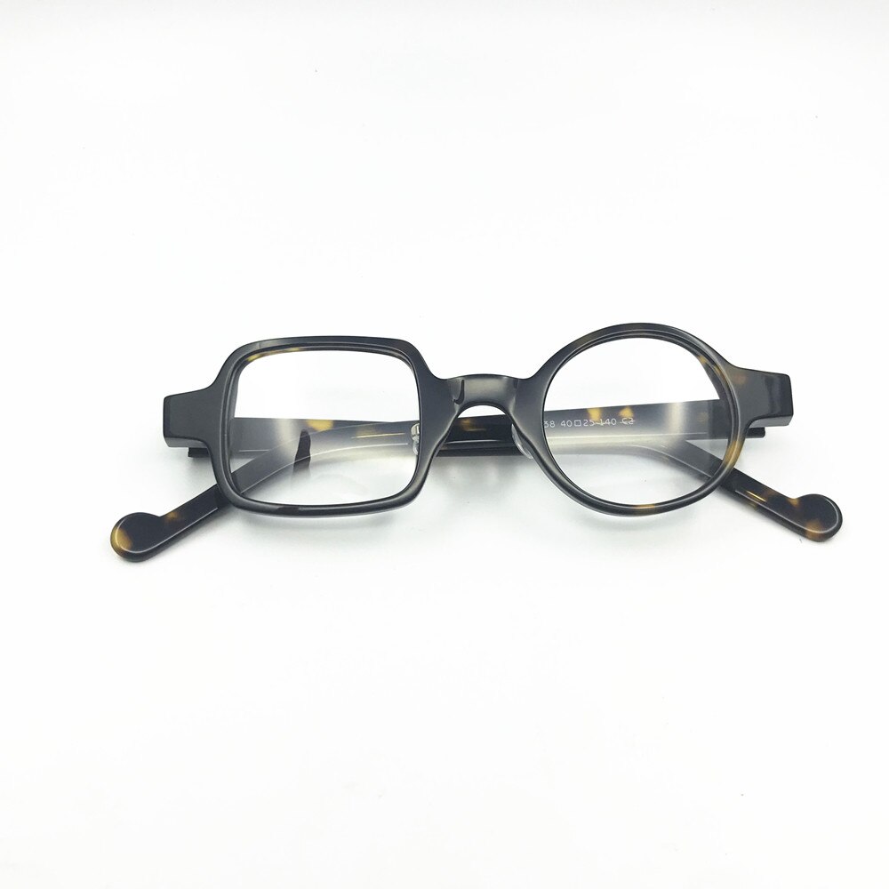 Montura de anteojos cuadrada redonda y pequeña, lentes de acetato con borde completo, transparentes, Estilo Vintage