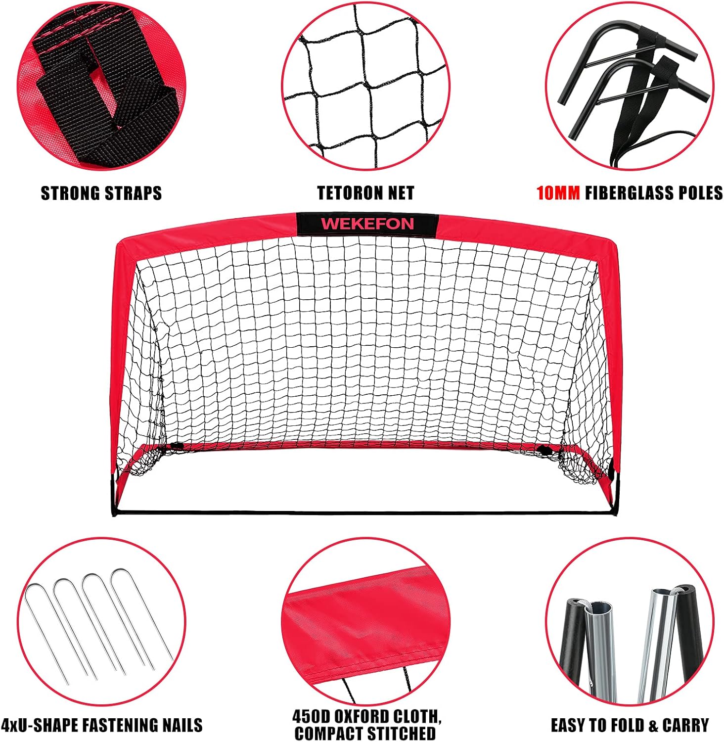 Goal de football pliable 5' x 3,1', filet de cible de football pour enfants et adultes, pour aire de jeux, arrière-cour, entraînement intérieur et extérieur