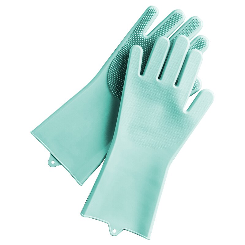 Luvas de limpeza para lavar louça, luvas mágicas de silicone para lavar louças para casa cozinha ferramenta de limpeza, 1 par: green