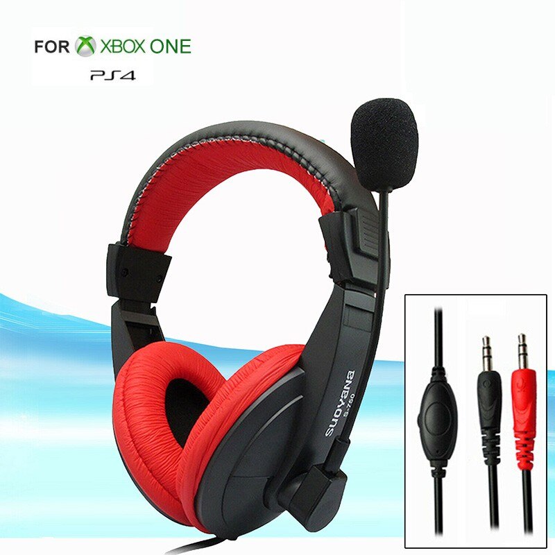 Wired Stereo Bass Surround Gaming Headset Hoofdtelefoon Voor PS4 Xbox Een Pc + Mic Stereo Sound Gamer Hoofdtelefoon Voor computer Pc