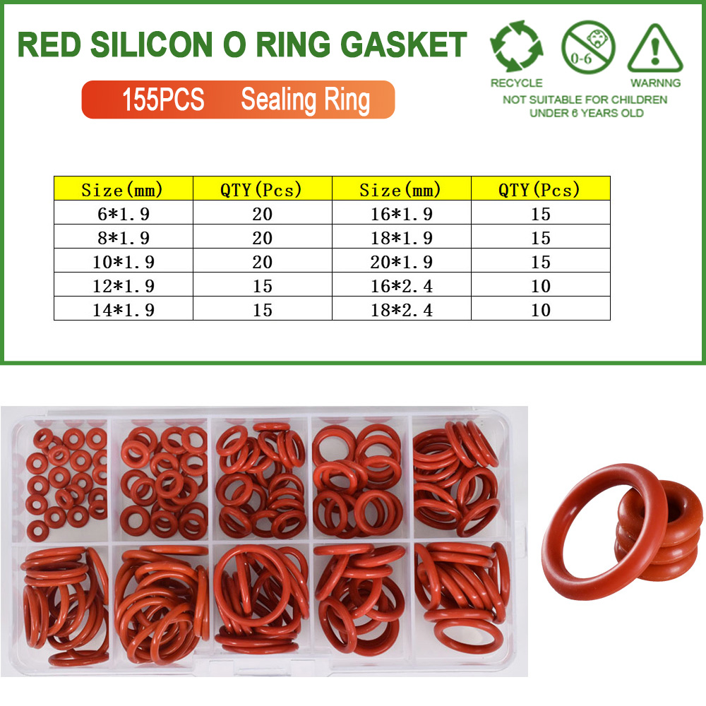Dichtung O-Ring Silikon dichtung O-Ring Dichtung scheiben öl beständige Hochtemperatur-Kieselsäure-Ringe Silikon-Oring-Bausatz: Braun