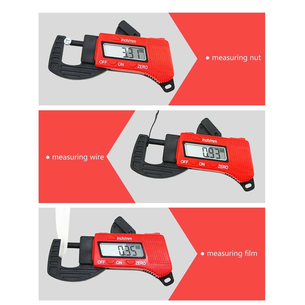 Calibro 0-12.7mm compositi in fibra di carbonio calibro di spessore digitale calibro micrometro strumento di misurazione blu/rosso