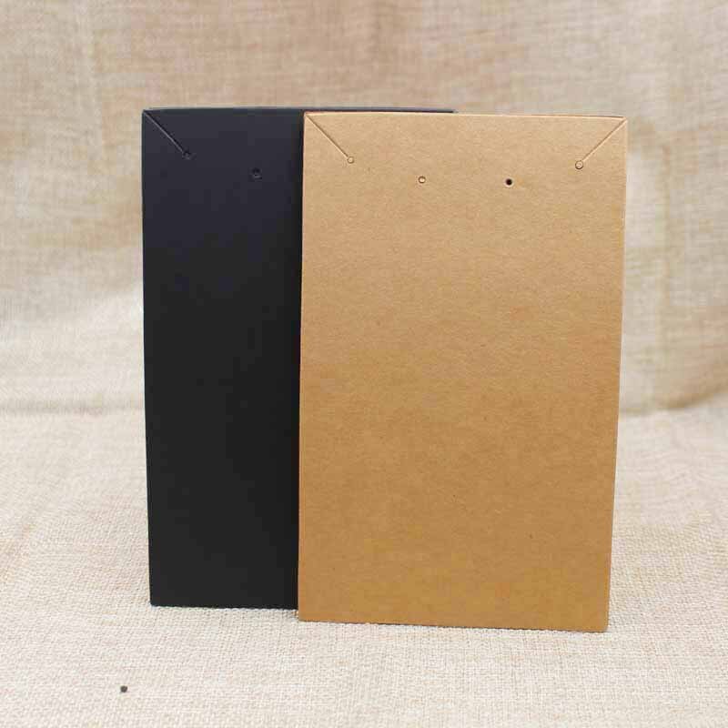 15.5*9.5cm black/kraft large costume necklace with earring display card big jewelry set package show card 100pcs+100match bag