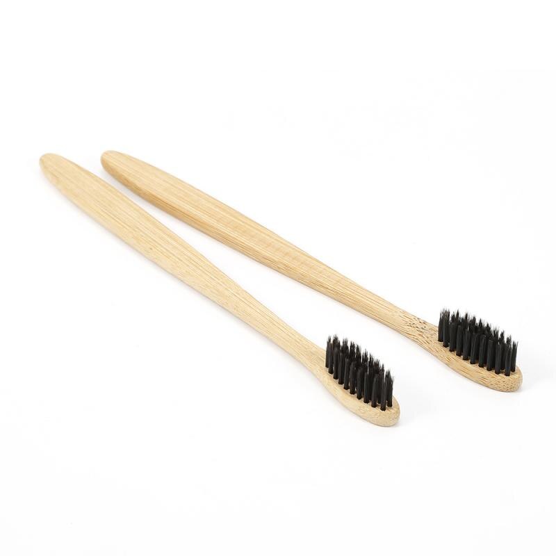 1 st naturlig bambu tandborste platt bambu skaft mjuk vuxen tandborste miljövänlig tandborste