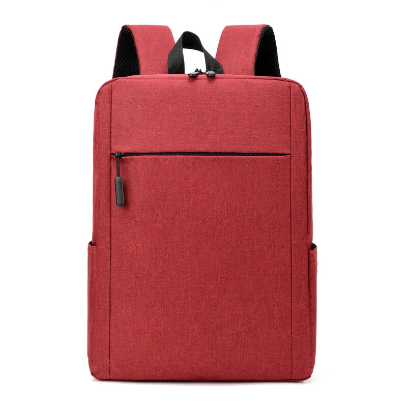 2021 nova moda mochila à prova dwaterproof água simples mochila homem e mulher negócios casuais 15.6 portátil mochila oxford pano: Vermelho
