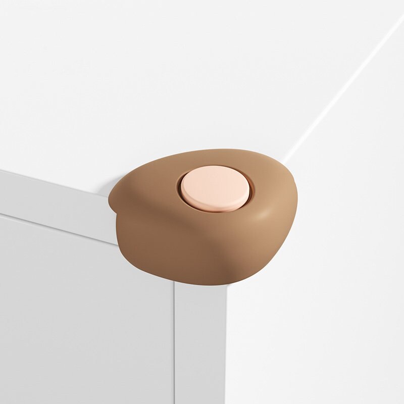 2022 Twee Kleur Siliconen Tabel Corner Protector Covers Veiligheid Voor Baby Kind Meubels Rand Beveiliging Van Kinderen: Brown