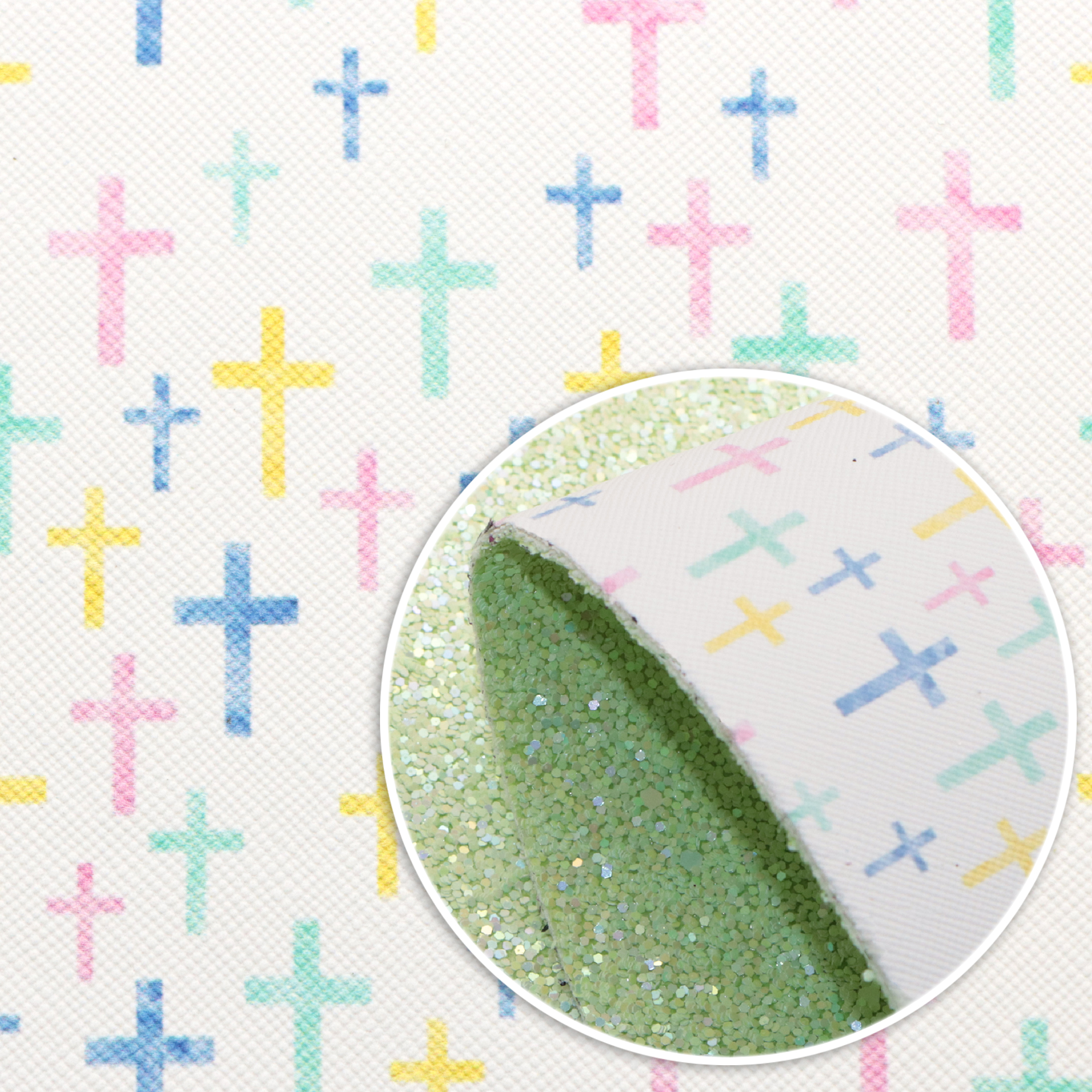 Double Sided Faux Leather Sheets Love Rabbit Plaid Printed Synthetic Leather Fabric for Easter Valentine's St. Patrick's Day