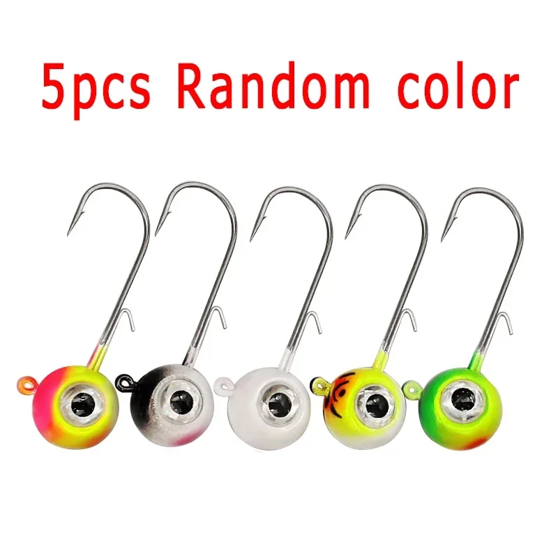 groß Augen Jig Kopf Angelhaken mit Mustad-Haken, 1,8 g, 3,5 g, 5 g, 7 g, 10 g, Fischkopf-Angelhaken für weiche Wurm-Angelgerät-DIY-Bausatz: 14 / Licht Grau