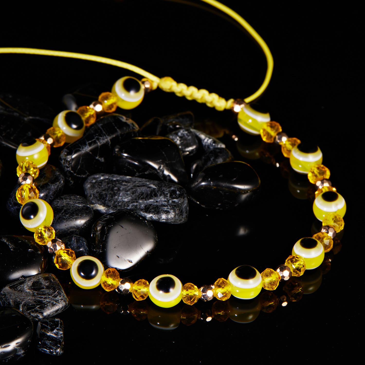 Pulseras turcas contra el mal de ojo, pulsera de cuentas de cristal coloridas para hombres y mujeres, joyería con dije de cuerda trenzada hecha a mano: VERMEIL