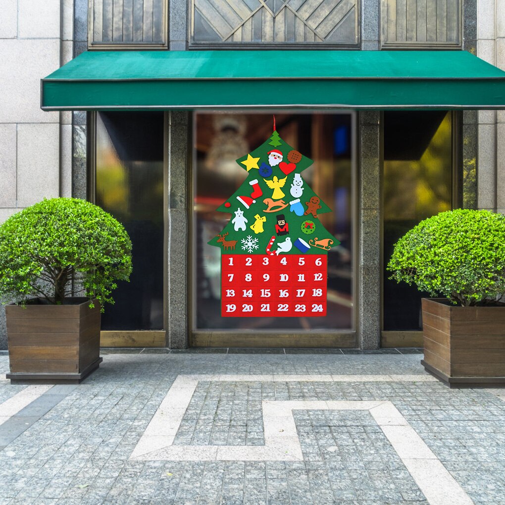 Felt Christmas Tree DIY Wall Hanging Detachable Xmas Ornaments for Toddle Kids Home Decorations Christmas year decorations