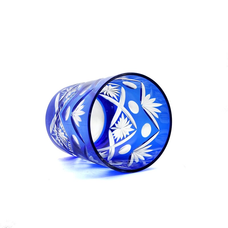 Bohemian Czech Handmade Hand Cut To Clear Crystal Drinkware Whiskey Wine Beer Glass 2 Pieces