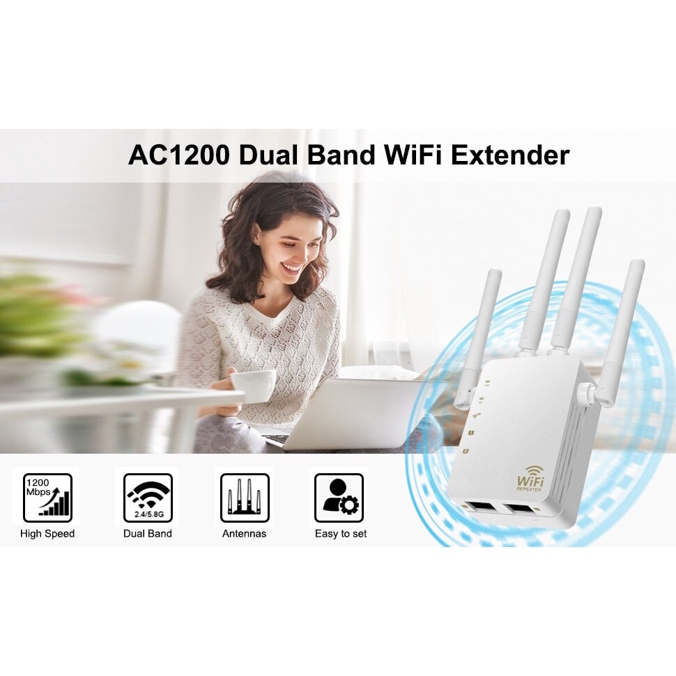 Wifi repetidor wi-fi extensor 2.4g 5gghz sem fio wifi impulsionador 1200mbps wi-fi amplificador 802.11n de longa distância ampliar o sinal