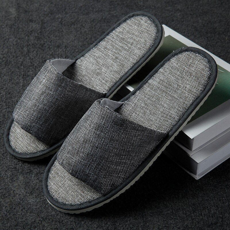 20 pairs Hanf Einfache Hausschuhe Männer Frauen Hotel Travel Spa Tragbare Klapp Haus Einweg Hause Gast Indoor Hausschuhe Große Größe: Grey / 20