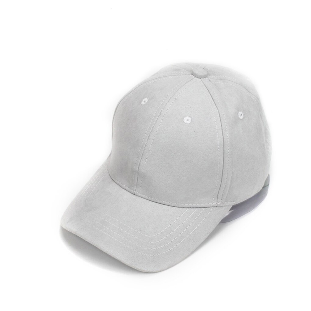 Justerbar unisex ruskind baseball cap buet randen hat ensfarvet udendørs sports hat vinter hat cap: 7