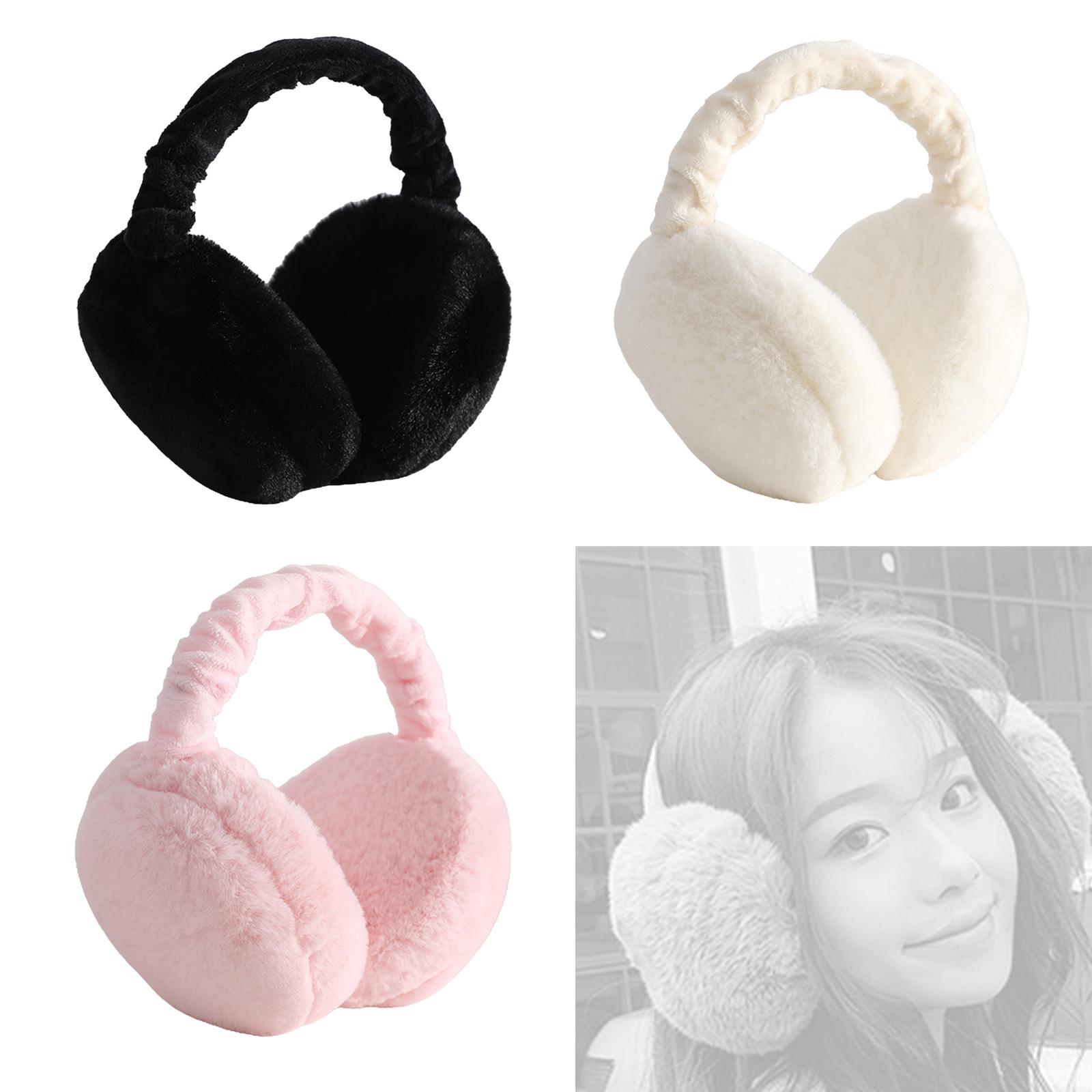 Winter Warm Earmuffs Cute Plush Fur Headphones Unisex Ear Warmer Solid Color Girls Headband Ear Muff Ear Cover