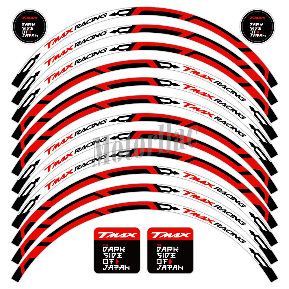 Para TMAX 500 530 560 tmax 2023 pegatina reflectante para llanta de motocicleta calcomanía Scooter raya cinta accesorios impermeable: Gris oscuro