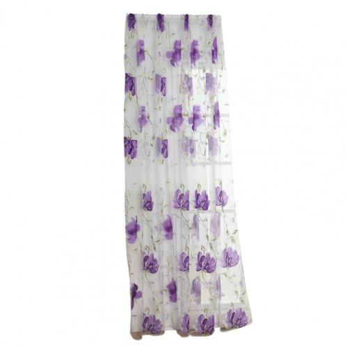 Cortinas para sala de estar, puerta de la cocina y el dormitorio, decoración de hogar para ventana, 1 Panel/Uds.: Morado