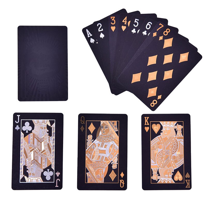 Waterproof Plastic Playing Card Game Black Poker Cards Waterproof Poker Games