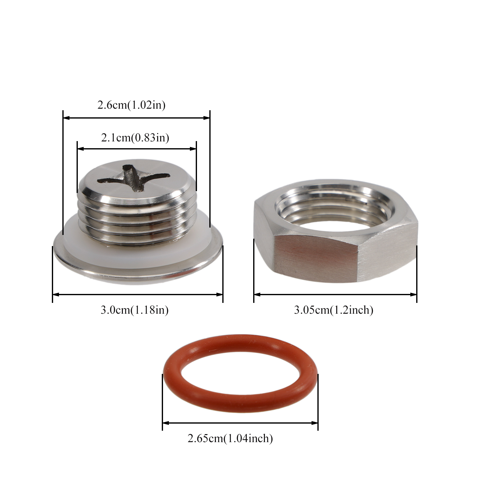 Kettle Plug 20.8mm compression 304 stainless Steel Homebrew Kettle plug for 20.8mm hole fit 1/2" NPT/NPS/BSP hole Beer Hardware
