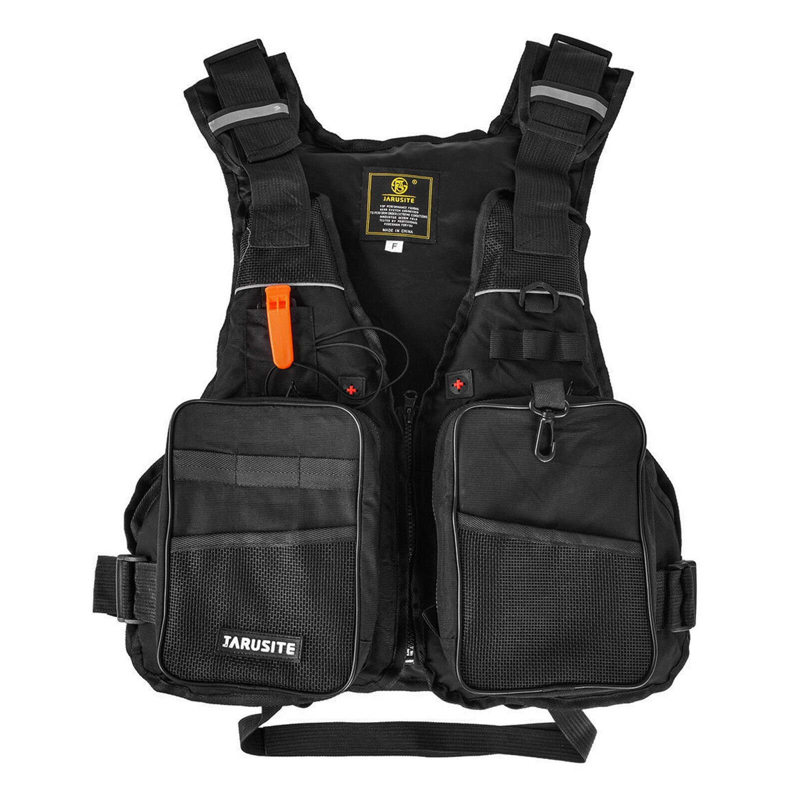 Fly Fishing Vest Life Jacket Outdoor Fishing Jacket Vest Pack with Removable Padding for Camping Hiking Photography: 	Black