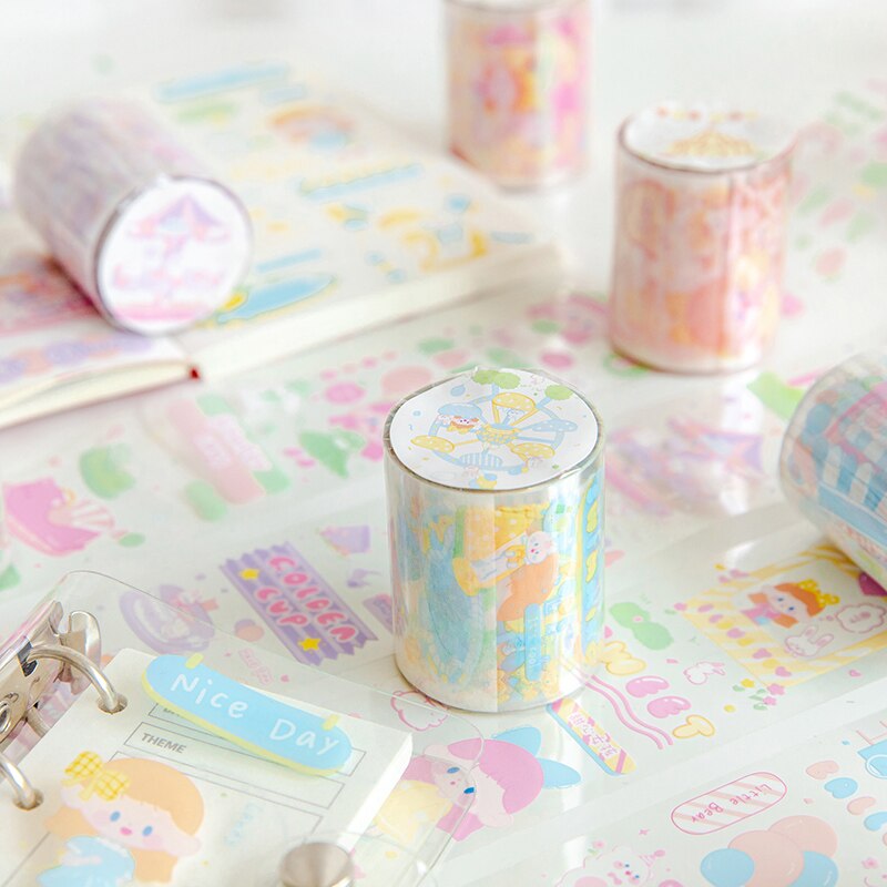 6 Stks/partij Dream Park Serie Sticker Diy Sticker Papier Decoratieve Tape Pet Tape