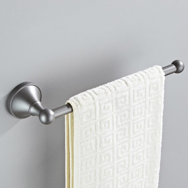 Grey Bathroom Hardware Set Brass Wall Mouted Toilet Brush Holder WC Paper Towel Roll Rack Soap Dish Bath Accessories Equipment: Towel Ring 1