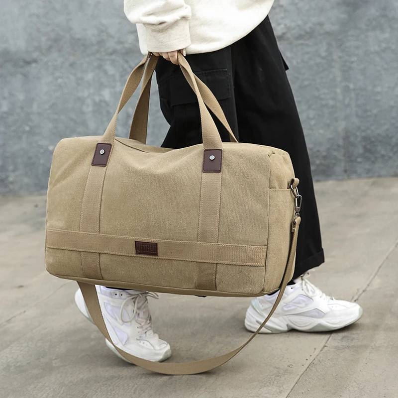 Mannen Reizen Canvas Handtas Multifunctionele opvouwbare tassen Handbagage Mannen Tote Grote capaciteit Weekend plunjezak Bolsas