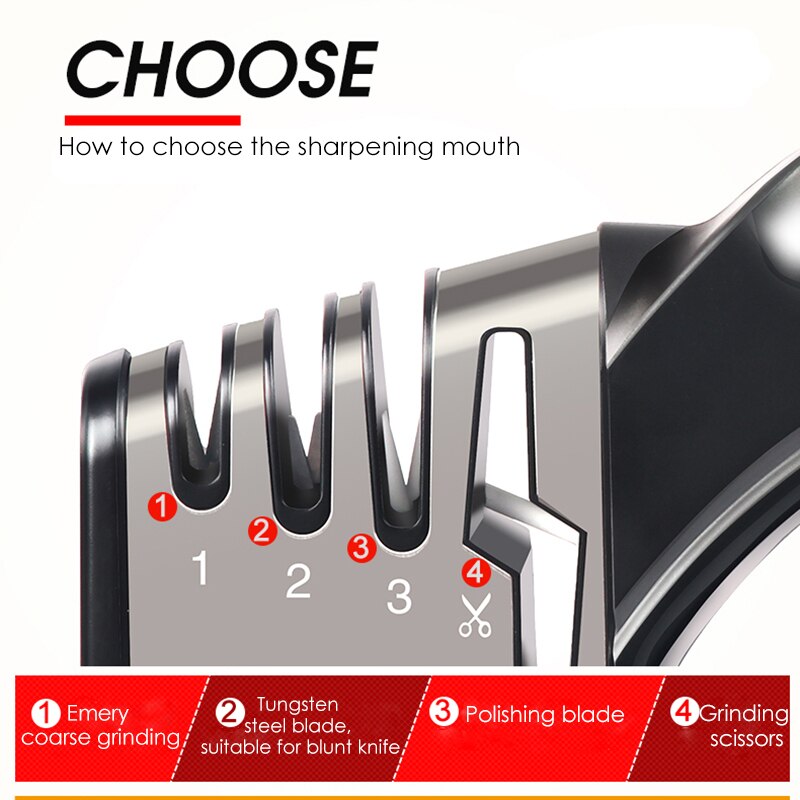 4 In 1 Kitchen Knife Sharpener Diamond Sharpening Grinder Knives Stone Tools Knife Shears Scissors Sharpener Steel Grindstone#3