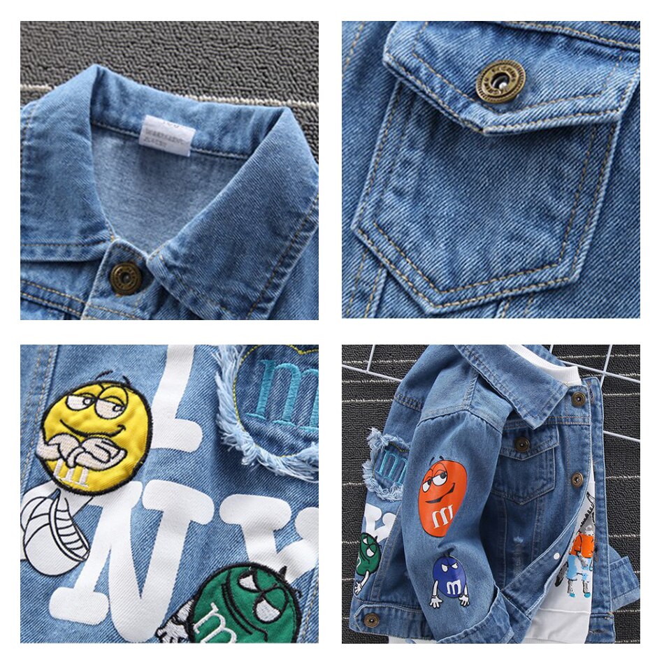 Kinder Denim Jacken für Mädchen Baby Mäntel Herbst Frühling Baby Mädchen Brief Bestickte Denim Jacke baby mädchen tops kinder jeans